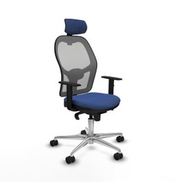 PIQUERAS Y CRESPO Silla de oficina Jorquera con mecanismo Sincro, Azul marino y Gris