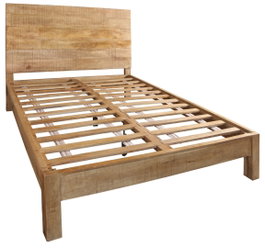 DKD Home Decor Cama Alpino sankalp Natural 212 x 137 x 165 cm, Para colchón 160x200, Desmontable