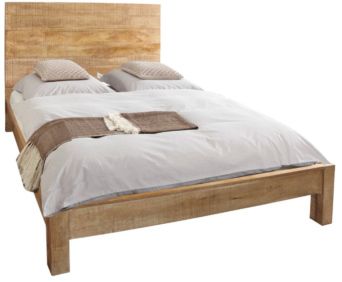 DKD Home Decor Cama Alpino sankalp Natural 212 x 137 x 165 cm, Para colchón 160x200, Desmontable