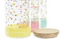 DKD Home Decor Bote de Borosilicato y Bambú Vichy Sweet 1L