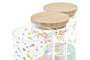 DKD Home Decor Bote de Borosilicato y Bambú Vichy Sweet 1L