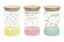 DKD Home Decor Bote de Borosilicato y Bambú Vichy Sweet 1L