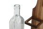 DKD Home Decor Aceitera 8 x 30.3 x 17.3 cm Set de 2 Piezas 500ml Acacia y Cristal Natural