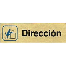 DUVER Placa Aluminio Oro 150x45 cm "Direccion" Señal Informativa