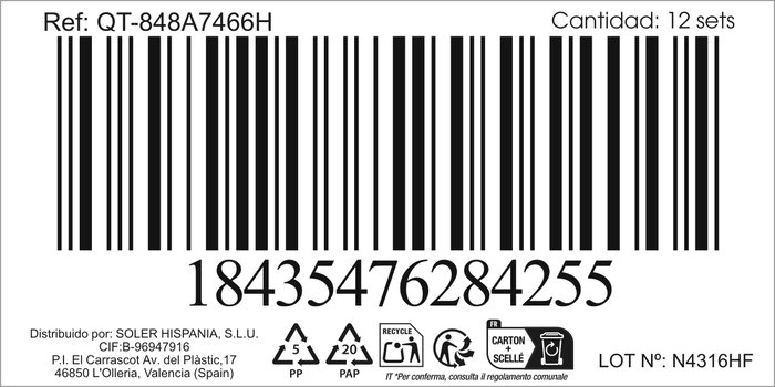 Inde Set 6 Cucharas de Té "Antartica" 1.5 mm Acero Inoxidable 13 cm (12 Cajas)