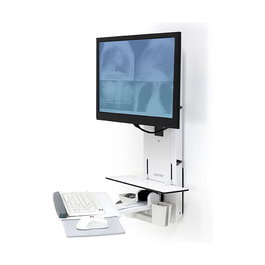 Ergotron 61-080-062 StyleView Soporte Vertical Silla-Pie para Monitor, 15 kg, hasta 61 cm (24"), Blanco, Montaje en Pared