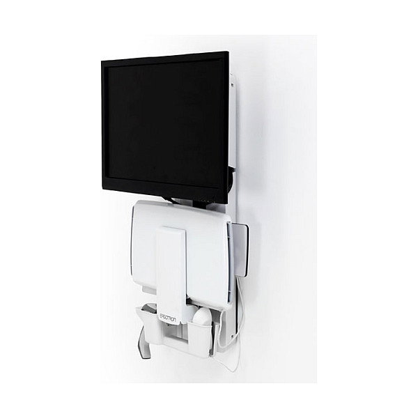 Ergotron StyleView 61-080-062 Soportes de Monitor Vertical Sit-Stand para Pared, Blanco, 61 cm (24 pulgadas), 15 kg, 100x100/75x75 mm VESA