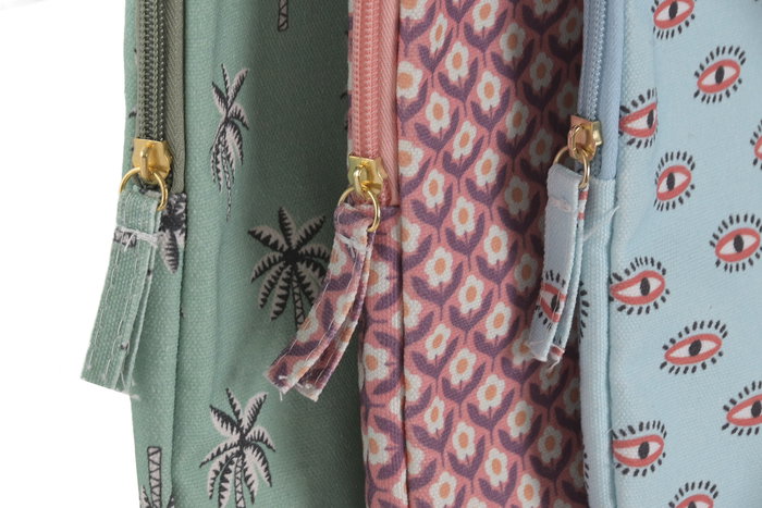 DKD Home Decor Funda Urban Tropical Boho Verde Azul 1.5 x 24 x 32.5 cm (6 Unidades)