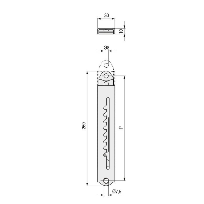 Q&Q Soporte Telescopico 10P Confe L260 Zincado, Soporte Multiposicion de Acero Zincado con 10 Posiciones Ajustables