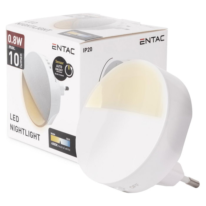 ENTAC Luz de noche con enchufe ENL-0.8W-CDS Blanco ENTAC Luz de noche con enchufe ENL-0.8W-CDS Blanco