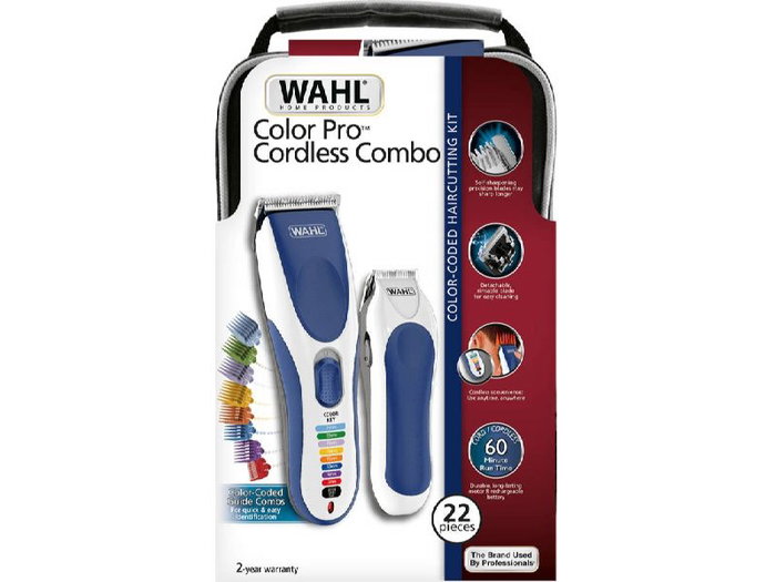Wahl Color Pro Cortapelos Recargable con Recortadora de Precisión, Azul/Gris