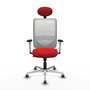 PIQUERAS Y CRESPO Silla de oficina Zulema con mecanismo Sincro, Rojo y Blanco