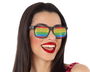 Gafas Rejilla Multicolor Arcoíris Orgullo para Celebraciones, Festivales y Disfraces
