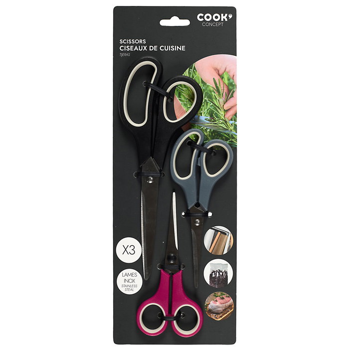 Cook Concept Juego De 3 Tijeras Ptits Prix Acero Inoxidable