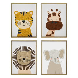 DKD Home Decor Cuadro Lienzo Poliéster Animal Surtido 30x2,5x40 cm