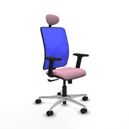 PIQUERAS Y CRESPO Silla de oficina Motilla Rosa y Azul