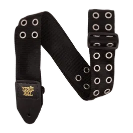 ERNIEBALL Correa Guit/Bajo Premium Hole Lotta Metal Silver 2" Ancho 41"-72" Polipropileno Cuero