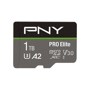 PNY Pro Elite MicroSDXC 1 TB Tarjeta de Memoria Clase 10 UHS-I U3 V30 A2 Velocidad Lectura 100 MB/s, Escritura 90 MB/s - Negro, Gris PNY Pro Elite MicroSDXC 1 TB Tarjeta de Memoria Clase 10 UHS-I U3 V30 A2 Velocidad Lectura 100 MB/s, Escritura 90 MB/s - Negro, Gris