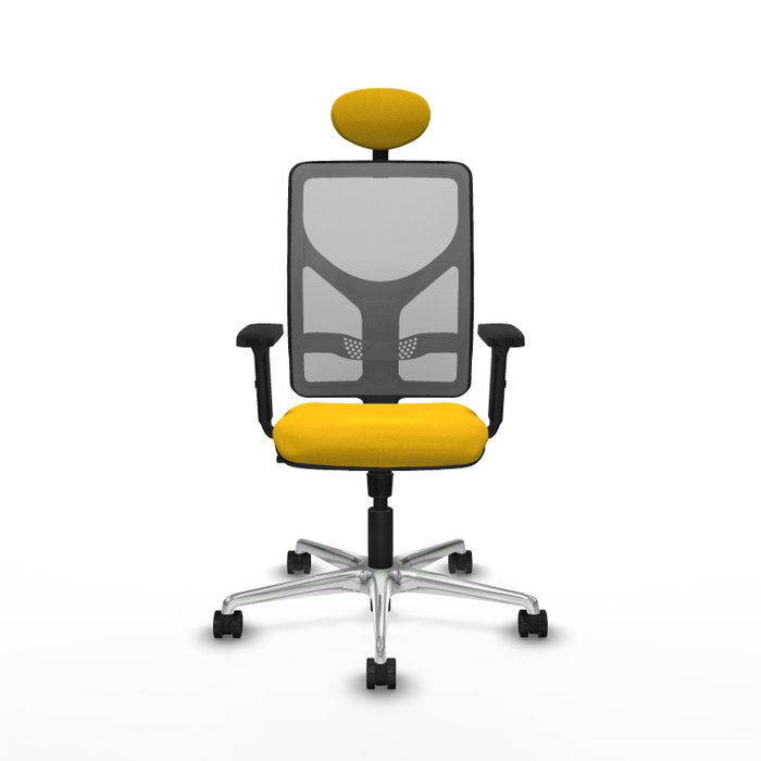 PIQUERAS Y CRESPO Silla de oficina Motilla con mecanismo Sincro, Amarillo y Gris