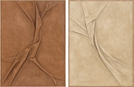 DKD Home Decor Set de 2 Cuadros Modernos de Poliéster 92x4,5x122 cm, Terracota y Mostaza