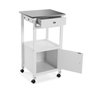 Versa Carro con Ruedas Gris Acero Inoxidable con 2 Bandejas Extraíbles y 2 Cestas de Metal - 40x88x47 cm