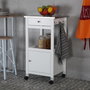 Versa Carro con Ruedas Gris Acero Inoxidable con 2 Bandejas Extraíbles y 2 Cestas de Metal - 40x88x47 cm