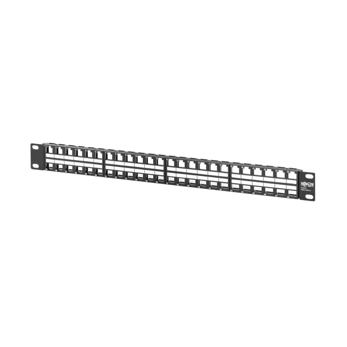 Eaton Tripp Lite Panel de Parcheo N062-048-KJ, 48 Puertos Keystone Vacío 1U para Montaje en Rack, Conexiones RJ45/USB/HDMI, Compatible con Cable Cat5/Cat5e/Cat6/Cat6a, Negro