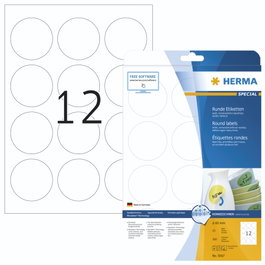 HERMA Movable Etiquetas redondas 60 mm, 25 hojas DIN A4