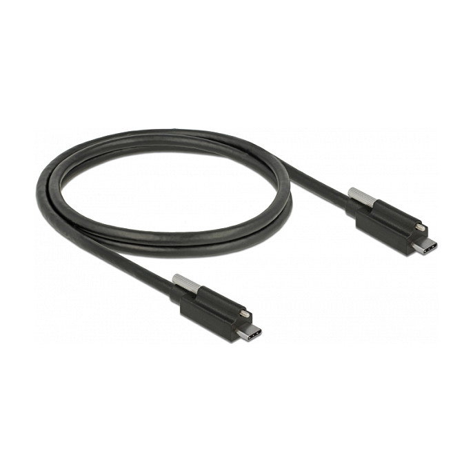 DeLOCK Cable USB 3.2 Gen 2 con conector USB Type-C™ y tornillo de seguridad, 1 m