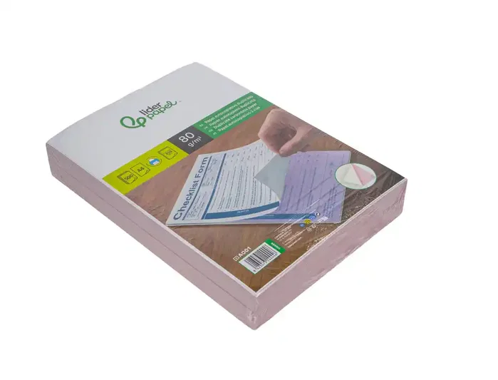 Liderpapel Papel Autocopiativo DIN A4 Prealzado Blanco y Rosa 80 g 500 Hojas