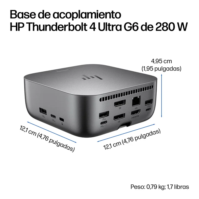 Hp HP Thunderbolt 4 Ultra 280W G6 Dock alámbrico gris