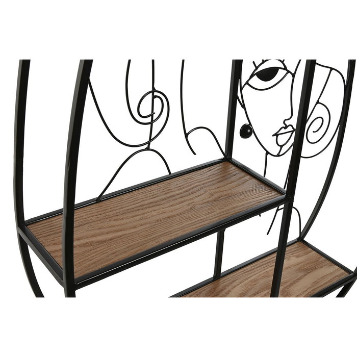 DKD Home Decor Estantería de Pared Chicas Negro y Natural