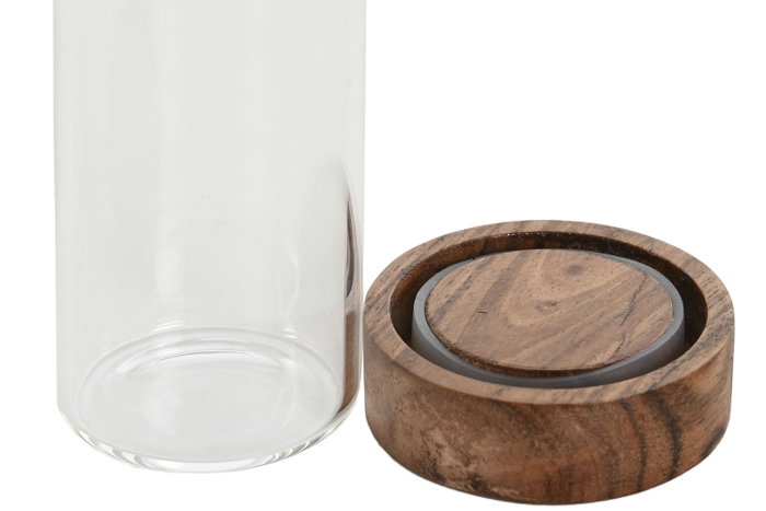 DKD Home Decor Set de 6 Especieros de Acacia e Inox Natural