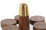 DKD Home Decor Set de 6 Especieros de Acacia e Inox Natural