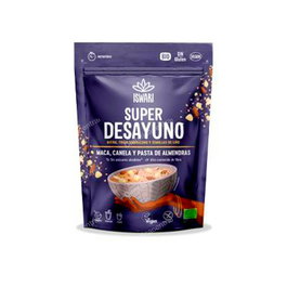ISWARI Super Desayuno Maca Canela Almendra Copos de Avena Instantáneos Vegano Bio 360 Gr