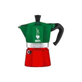 Bialetti Moka Express Italia Tricolore 3 tazas, Verde/Rojo
