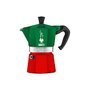 Bialetti Moka Express Italia Tricolore 3 tazas, Verde/Rojo
