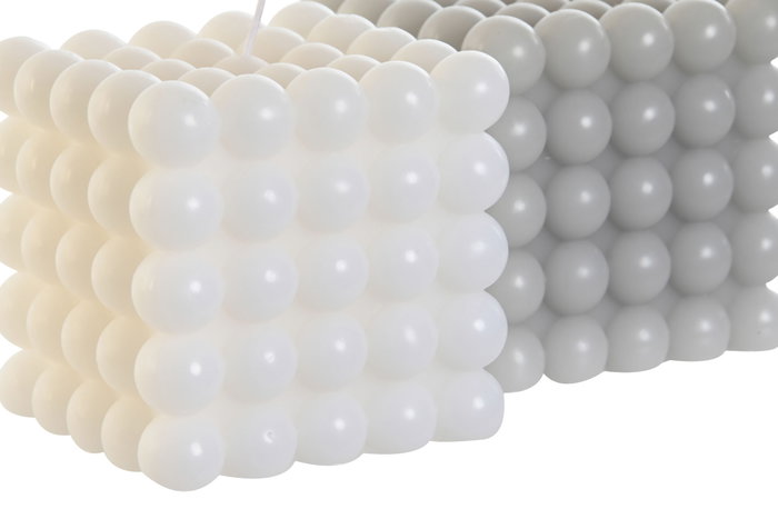 DKD Home Decor Vela Bolas Gris Blanco 9 x 9 x 9 cm (6 Unidades) Cera Parafina 65h DKD Home Decor Vela Bolas Gris Blanco 9 x 9 x 9 cm (6 Unidades) Cera Parafina 65h