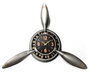 DKD Home Decor Reloj de Pared Hélice de Avión Plateado y Dorado