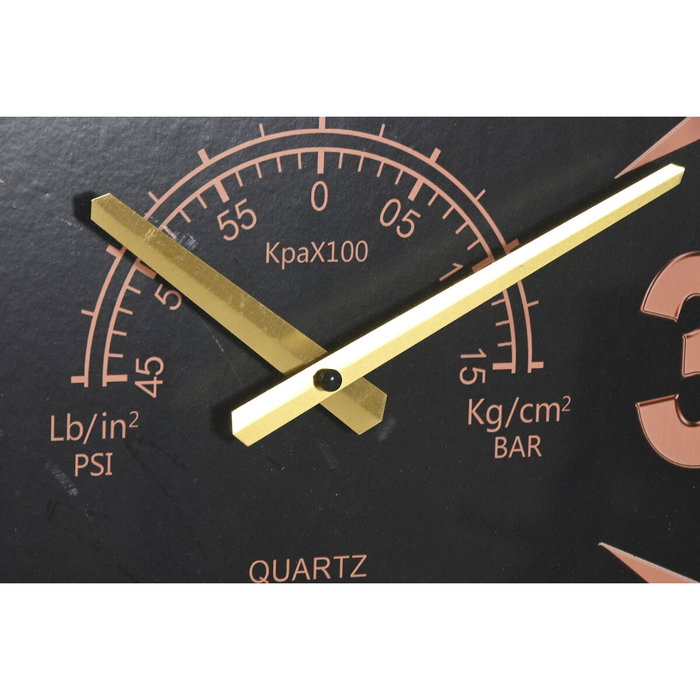 DKD Home Decor Reloj de Pared Hélice de Avión Plateado y Dorado