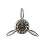DKD Home Decor Reloj de Pared Hélice de Avión Plateado y Dorado
