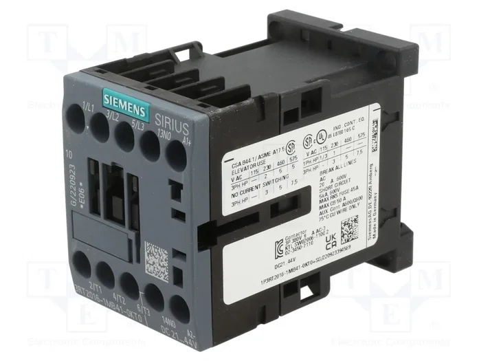 SIEMENS 3RT2016-1MB41-0KT0 Contactor 3-polar 9A 24VDC SIEMENS 3RT2016-1MB41-0KT0 Contactor 3-polar 9A 24VDC