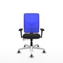 PIQUERAS Y CRESPO Silla de oficina Motilla con mecanismo Sincro/Traslack, Negro y Azul