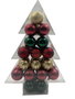 DKD Home Decor Set de 34 Bolas de Decoración Verde y Rojo de 6cm
