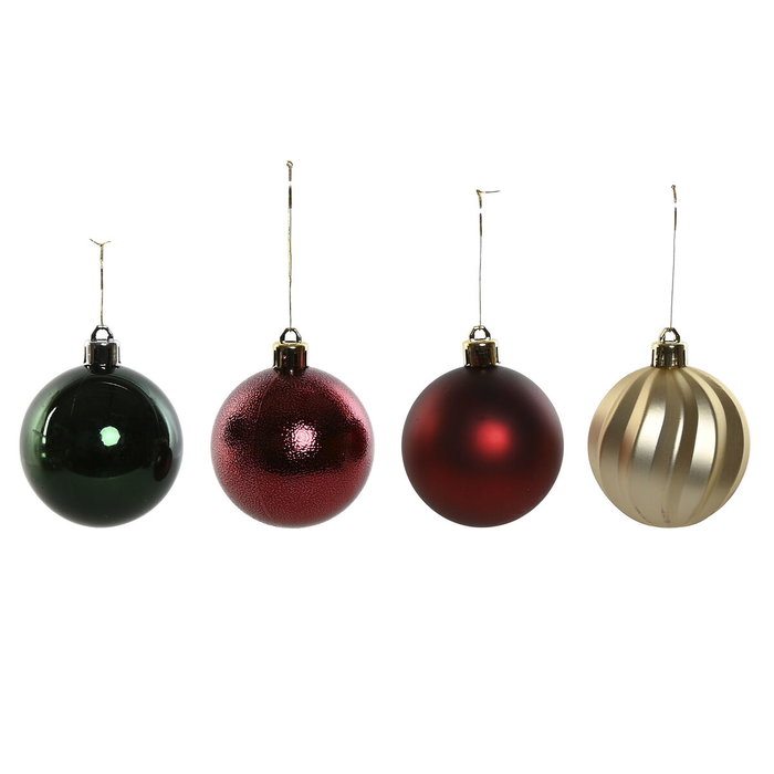 DKD Home Decor Set de 34 Bolas de Decoración Verde y Rojo de 6cm DKD Home Decor Set de 34 Bolas de Decoración Verde y Rojo de 6cm