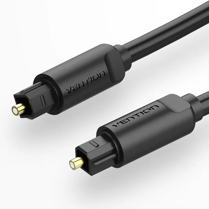 Vention BAEBJ Cable de Audio Óptico Toslink de Fibra Óptica de 5 Metros Negro para Barra de Sonido, TV, PS4, Xbox y Dispositivos con S/PDIF - Conectar y Usar