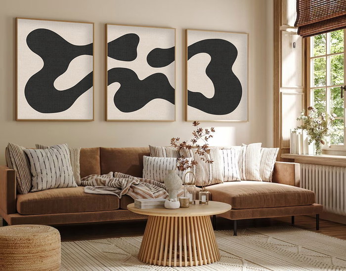 Wallity Huhu199 Cuadro Decorativo Enmarcado MDF (3 Piezas) 50 x 70 cm