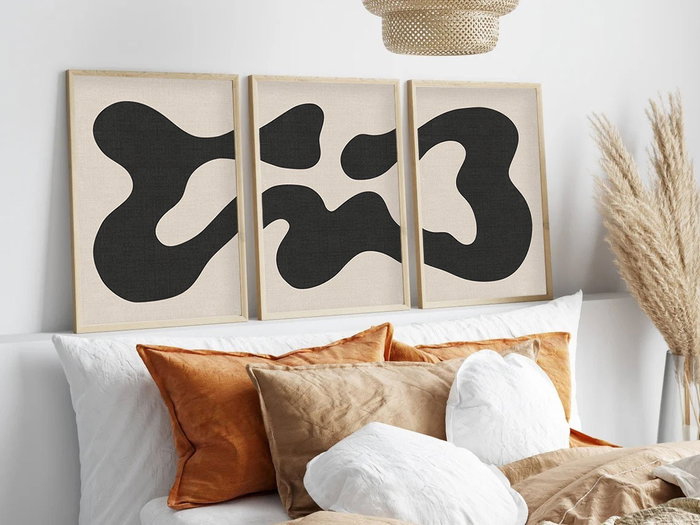 Wallity Huhu199 Cuadro Decorativo Enmarcado MDF (3 Piezas) 50 x 70 cm