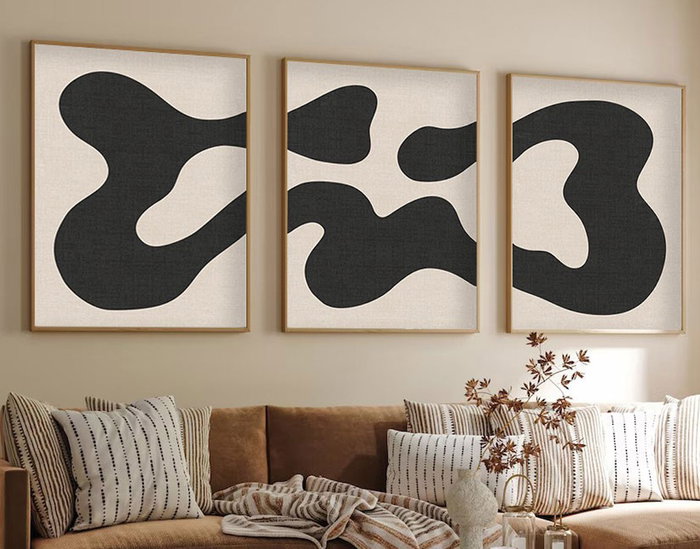 Wallity Huhu199 Cuadro Decorativo Enmarcado MDF (3 Piezas) 50 x 70 cm
