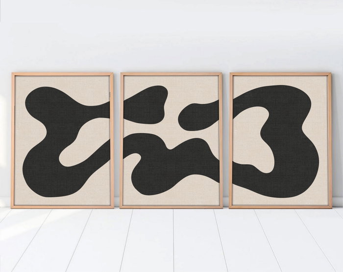 Wallity Huhu199 Cuadro Decorativo Enmarcado MDF (3 Piezas) 50 x 70 cm